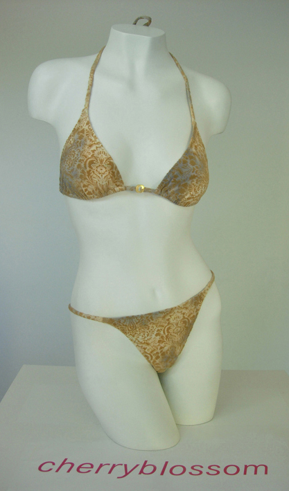 Barock-Bikini mit cherryblossom Signet, Sterling Silber, goldplattiert